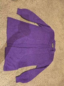 Designer Threads Alpaca Cardigan, 100% Alpaca, Purple, XL