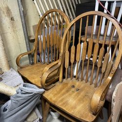 Vintage Wood Dining Chairs