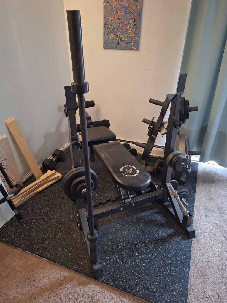 Weight Bench & Olympic Plates