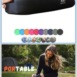 WEKAPO Inflatable Couch Air Lounger Chair - Camping & Beach Accessories, Portable Blow up Sofa for Hiking, Lawn, Indoor/Outdoor Movies & Music Festiva