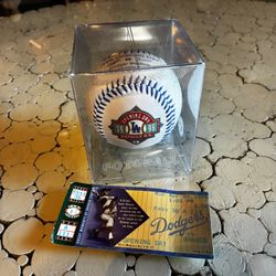 La Dodgers 1996 Opening Day Ball And Ticket Stub