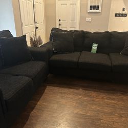 Sofa, love Seat And Chair With Ottoman Black Calvin Set from  Bob’s Furniture