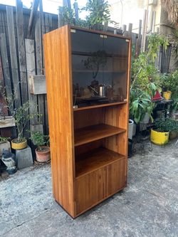 Vintage Postmodern Lou Hodges Era Oak Cabinet / Dry Bar  1970’s 1980’s
