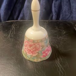Lefton China Hand Painted Floral Scene Bell