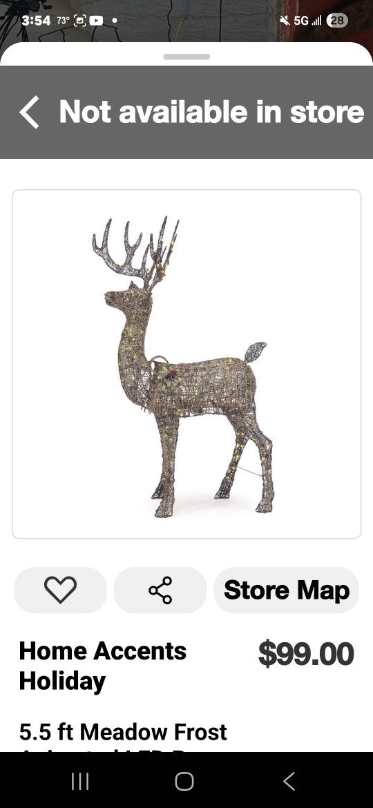 Meadow Froost ANIMATED LED BROWNN DEER NEW