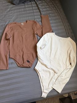 Long Sleeve Ribbed Bodysuits Set of 2