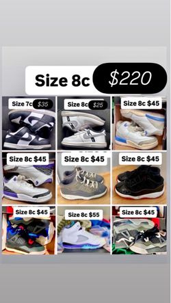 Jordan’s baby shoes toddler all size 8c package $200
