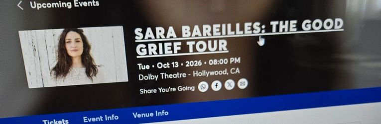 Sara Bareilles concert ticket (1) for sale