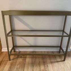 36 in. Brass Entry Way Table (Gold/Glass)