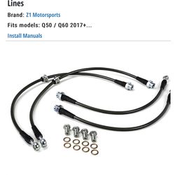 infinity q50-q60 stainless steel brake line  charcoal