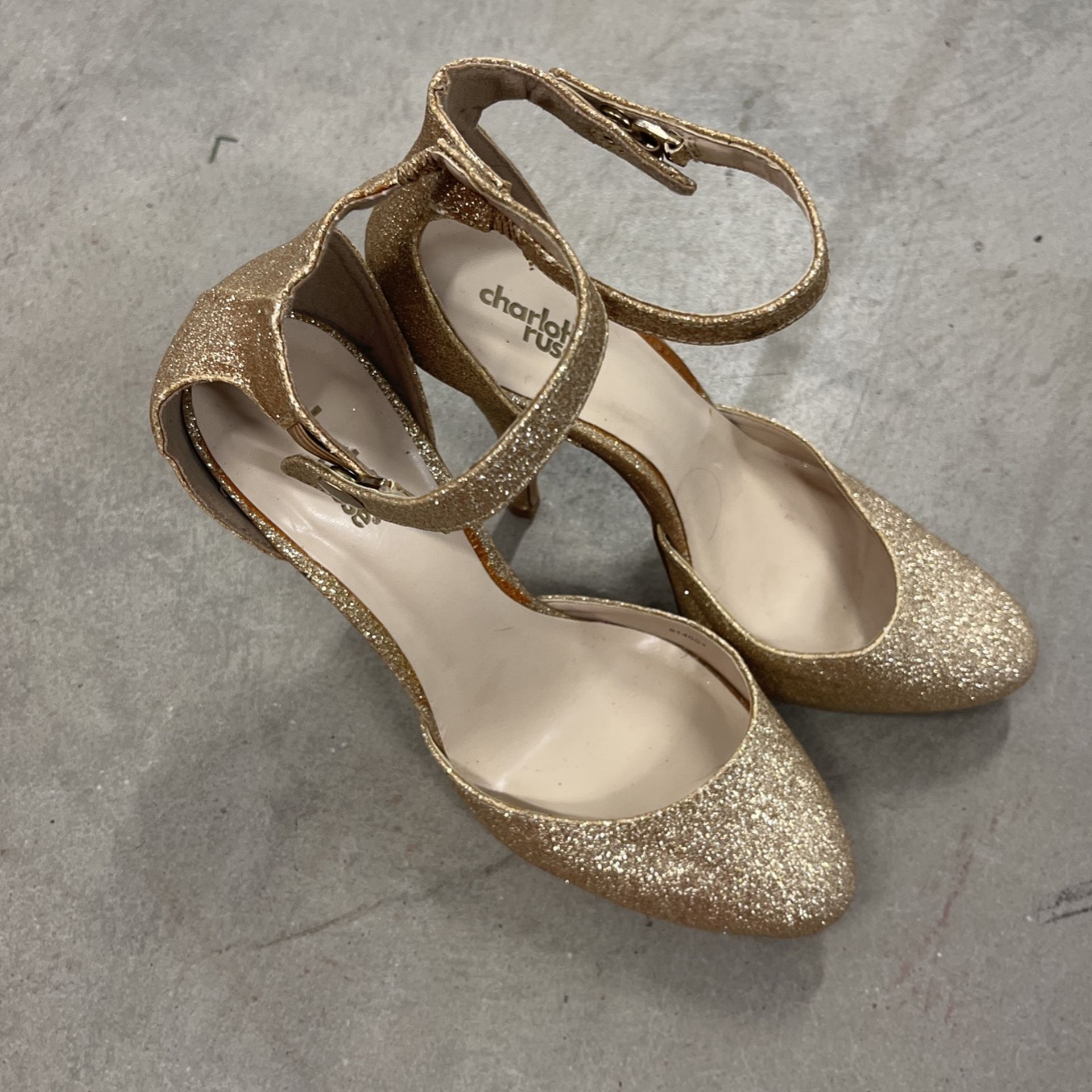 Gold Glitter High Heels Size 8