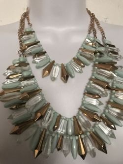 Precioso collar con su aros Nuevo!,. Oferta🦋🌸