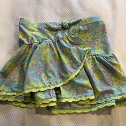 Shade Critters Floral Girls Tiered Ruffle Active Skirt Size MD