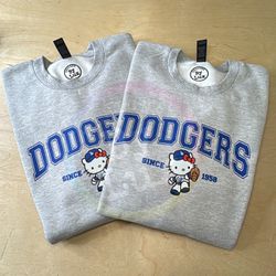 Dodgers Crewnecks, Hello Kitty Night, Baseball, Custom Shirts, Dodgers Apparel 