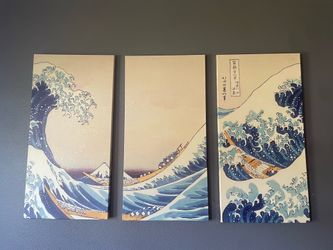 3-Piece “The Great Wave” Canvas Wall Art Set