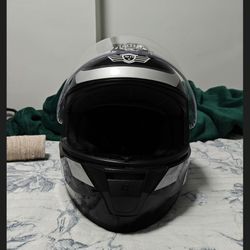 Grey And Black Motorcycle Helmet 