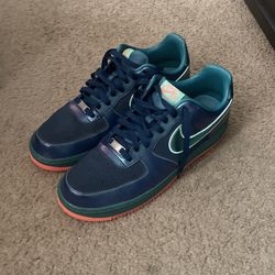 Blue Green Orange Air Force 1s