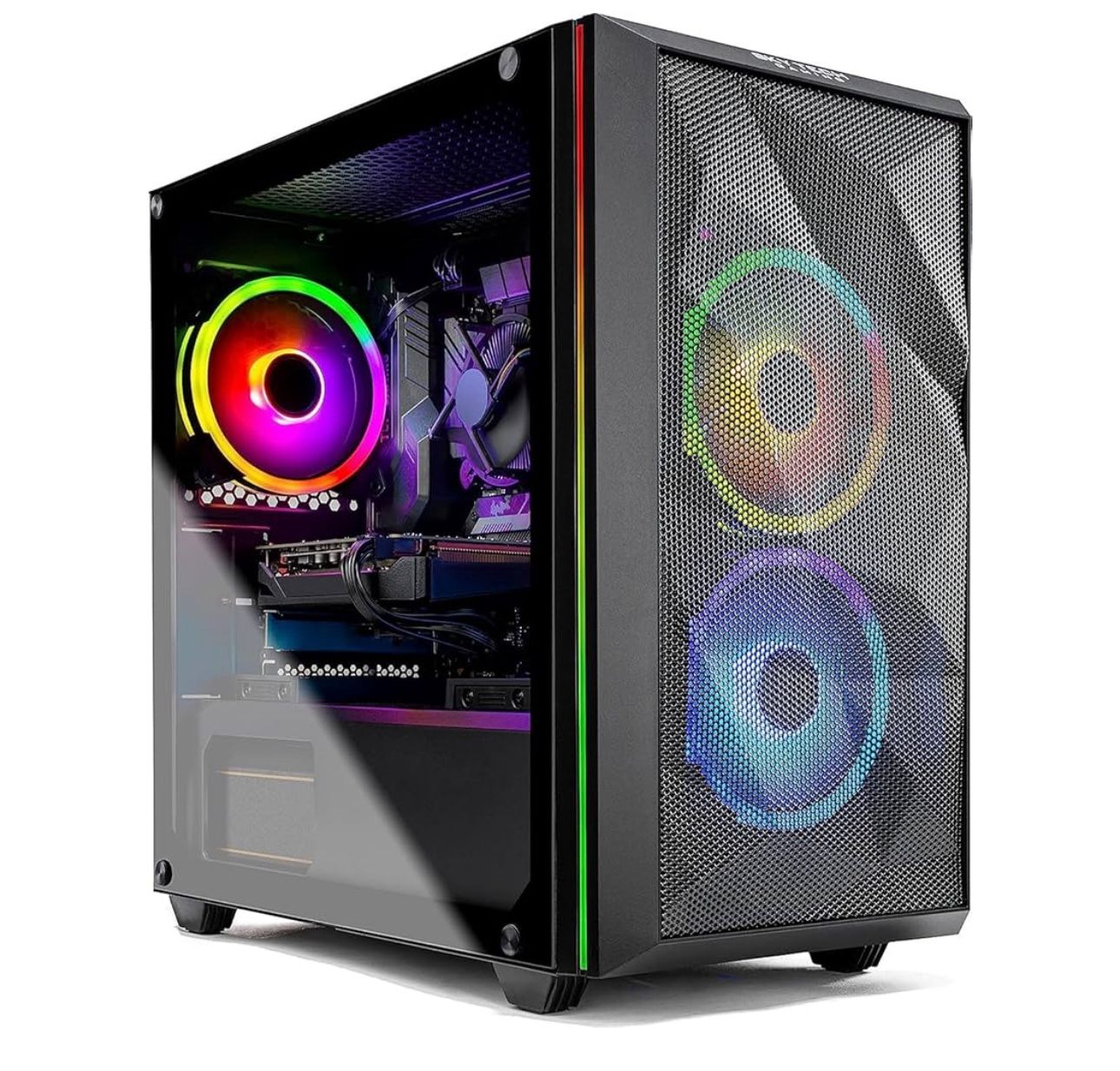 Skytech Gaming Chronos Mini Gaming Computer PC Desktop - Intel Core-i3 10100F 3.6GHz, GTX 1650 4G, 500GB SSD, 8G 3000, RGB Fans, AC WiFi, Windows 11