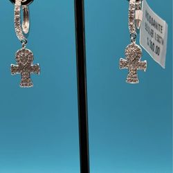 # 9 ANKH Cross Dangle Huggies Earrings