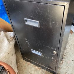 Small 2 Drawer Black Metal Filing Cabinet