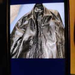 Guess Black Leather Jacket (Xl)