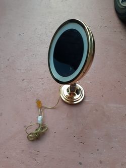 Gold lighted vintage mirror