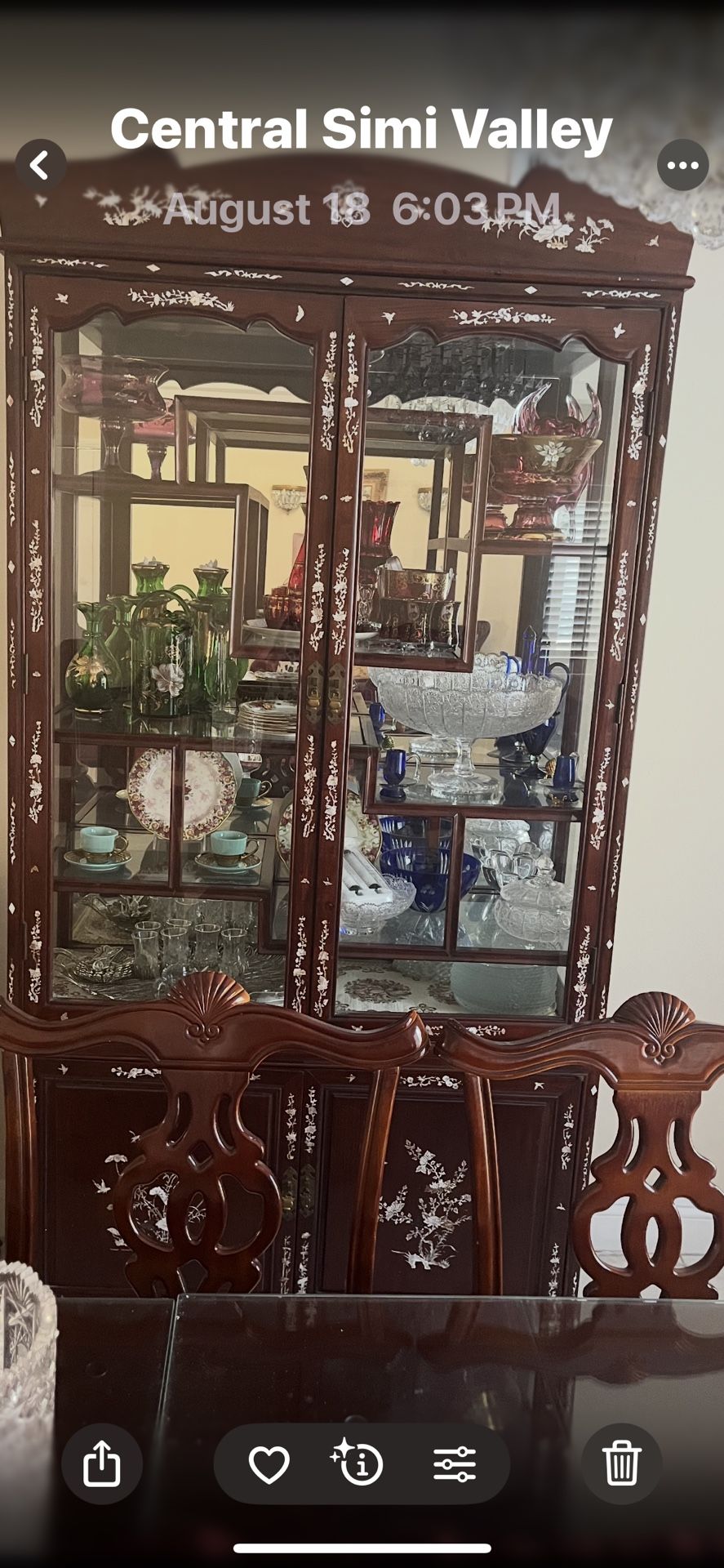Vantage China  Cabinet Like New