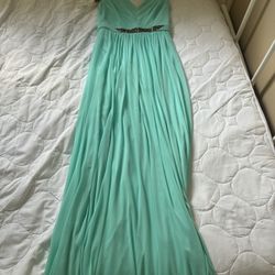 Long Turquoise Bridesmaid Dress