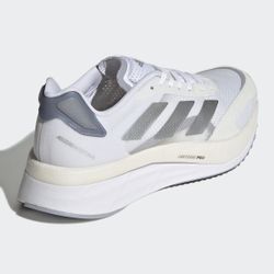 Women’s Adidas Adizero Boston 10 White/ Silver Running Shoes GY0907 Size 9.5 New