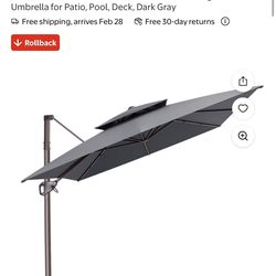 Rectangular cantilever patio umbrella