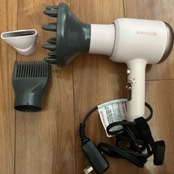 Hair Dryer & Diffuser (multiple Attachments) 