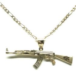14 K  Gold Pendant  Ak47 