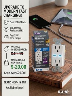 EATON dual C charger wall outlet