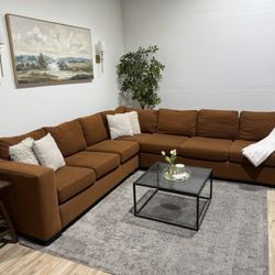 Large Orange Sectional Couch - Delivery Available 