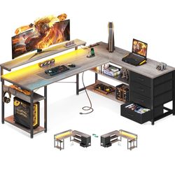 61 Inch Gray Desk