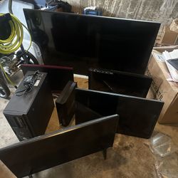 65"TV, 32" TV, Xbox One , 4 PCs Repair Lot