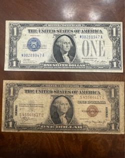 1928A Funny back and 1935A Hawaii $1 Bills