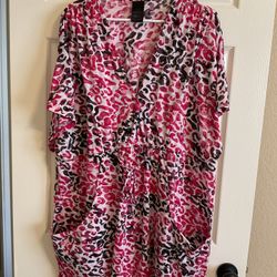 Plus Size Pink/Black Cover-Up - $5