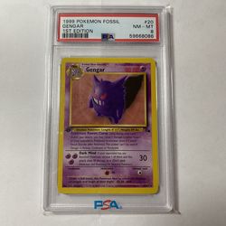 Pokemon 1999 Fossil Gengar 1st Edition PSA 8 English 