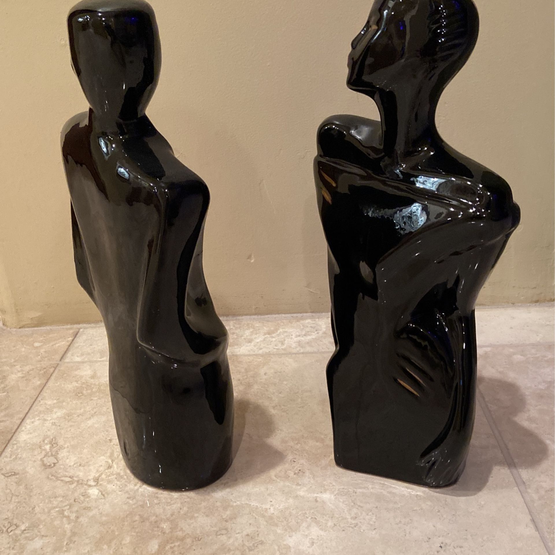 Modern Black Figurines Sculptures 18”