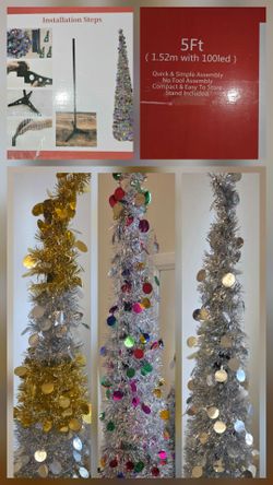 Tinsel collapsible xmas trees