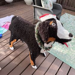 37 in. Christmas Warm White LED Bernese Mountain Dog