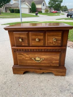 Vintage Solid Wood Nightstand, four drawers