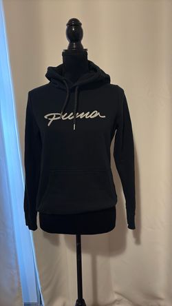 Puma Black Script Logo Pullover Hoodie