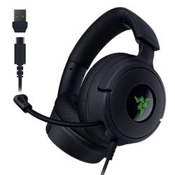 Razer Kraken V4 X Wired Gaming Headset: 40 mm Drivers - Cardioid Mic - Memory Foam Cushions - Chroma RGB Lighting - Type C & Type A Cable - for PC, Ma