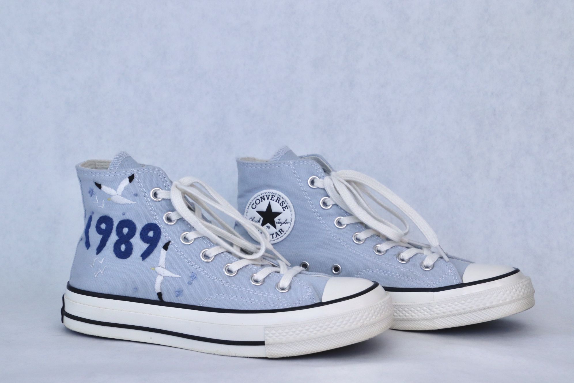 Custom Embroidered Taylor Swift “1989” Converse Chuck 70 High Top Show - Women’s Size 8, Worn Once