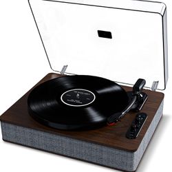 ION Audio Luxe LP – Bluetooth Vinyl Record Player with Speakers, USB Conversion, Full Size Platter, Auto-Stop, Headphone Out, 3 Speeds