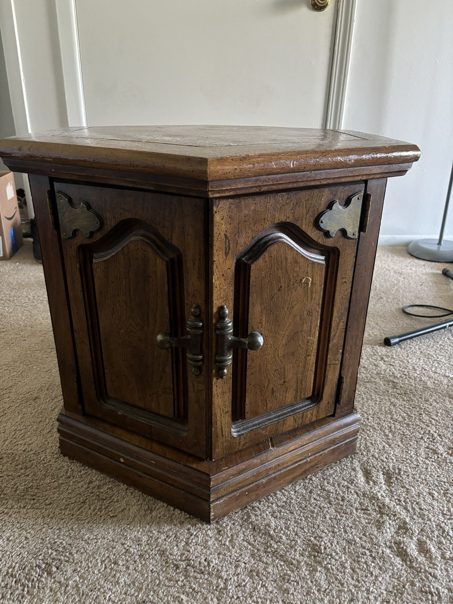 Hardwood end table - Hexagon End Table