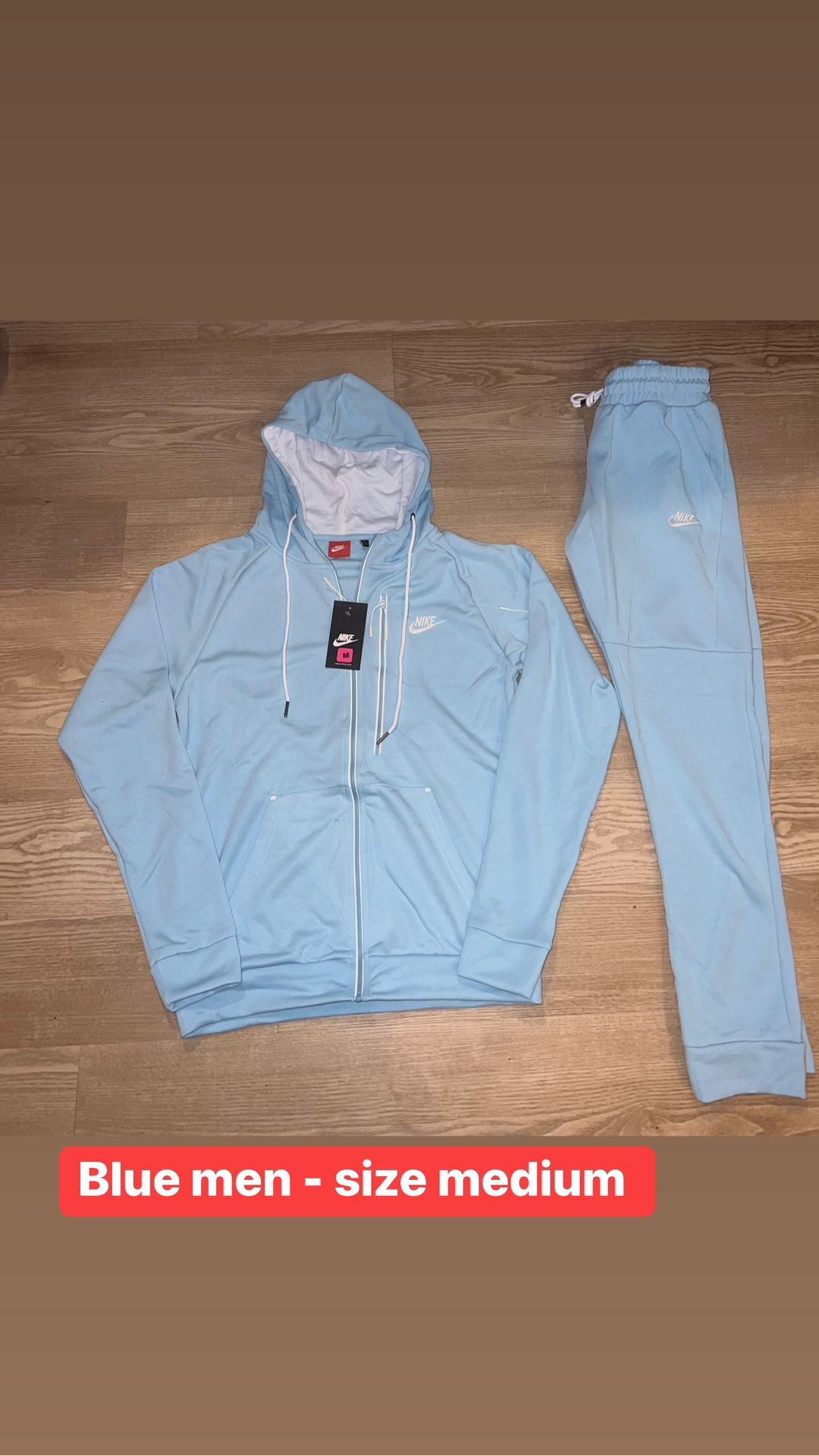 Baby Blue Nike Sweatsuit Men Size Medium