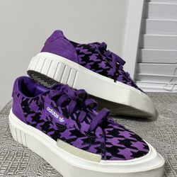 Adidas Originals Women's Hypersleek Purple Houndstooth Sneakers
